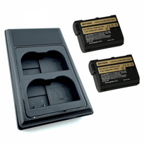 2x Nikon EN-EL15 akumuliatorius 2280 mAh+ dvigubas pakrovėjas