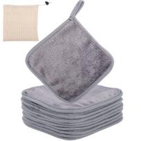 Mikropluošto šluostės makiažui valyti rinkinys 9 dalių 15 x 15 cm pilkos spalvos
