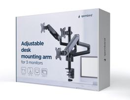 Gembird MA-DA3-01 Desk mounted adjustable mounting arm for 3 monitors (full-motion), 17”-27”, up to 7 kg