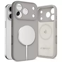 Tech-Protect Silicone MagSafe dėklas skirtas Apple iPhone 17 Pro Max – pilkos spalvos