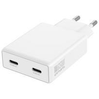 4smarts PDPlug Slim Dual 65W GaN 2xUSB-C wall charger, white