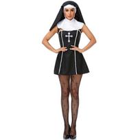 M-XL Helovino kostiumas, cosplay, vienuolės kostiumas, vienuolė, cosplay, scenos pasirodymo uniforma M juoda