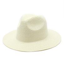 Unisex vasarinė Panama skrybėlė nuo saulės - Madinga šiaudų pynimo Fedora lauko ir paplūdimio drabužiams. 56-58cm