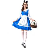 S-XXL Halloween Costume Alice in Wonderland Maid Maid Manor Fairy Tale Costume Beer Costume S mėlyna