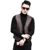 Tikros odos liemenė vyrams, ožkos oda, tikros odos segtukas, vyrams, didelio dydžio, tikros odos liemenė 6XL gray