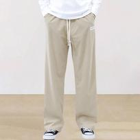 Men's Corduroy Drawstring Sweatpants - Solid Color, Straight-Leg, Cool, High-End, Wide-Leg, Long Pants. M smėlis