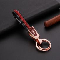 Jobon Microfiber Leather Keychain for Couples - Personalized Double Ring Pendant