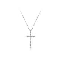 S925 sterlingas sidabro kryžius cirkonio klavikulinė grandinėlė pakabukas - Madingi Europos/Amerikos Hip Hopo papuošalai Pure S925 Silver Material sidabras