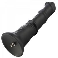 HiSmith HSA123 P-Spot with 3 Bulges Silicone Anal Dildo KlicLok 24cm Black