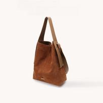 Didelė zomšinė ausies kabliuko rankinė-tote, skirta kasdienai, nešiojama per petį arba crossbody