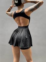 Regina Women's Nude Sports Dress: Anti-Exposure Tennis Skirt with Breathable Fabric and Chest Pad for Outdoor Running and Fitness. Medium
