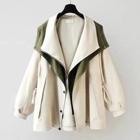 Autumn Waist Mid-length Windbreaker New High-end Women's Spring and Autumn Casual Fashion XXXXL balta