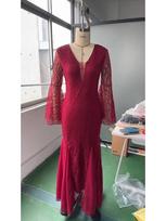 WT1120 Evening Dress: Sleek Black Fishtail Gown for Women S juoda
