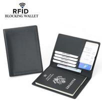 Natūralios odos RFID pasų dėklas ir kelionės dokumentų organizatorius