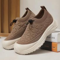 Moterų 2025 m. vasaros megztos kojinės slip-on platformos loaferiai 40 kava