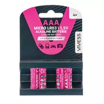 Elementai VIVESS AAA LR03, 1,5V, 4 vnt.