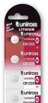 Uniross Batteries Uniross U5CR1225, Vienkartinės baterijos, CR1225, Ličio, 3 V, 5 vnt., Sidabras