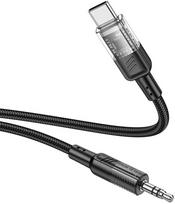 Kabelis AUX Jack 3,5 mm - USB C Hoco 1,2 m UPA27 juodas