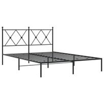 Metalinis lovos rėmas su galvūgaliu vidaXL, 135x190 cm, juodas