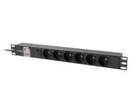 LANBERG RACK PDU POWER STRIP 19 1U 10A 6X 230V PL 2M BLACK C14