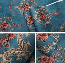 beibehang Wall Paper Home Decor Background Wall Damask Wallpaper Golden Floral Wallcovering 3D velvet Wallpaper Living Room 5.3㎡