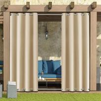 Lauko užuolaidos terasai, atsparios vandeniui, oro sąlygoms, privatumui, lauko užuolaidos pavėsinei, verandai, kiemui 132×214CM(1 Pack) smėlis