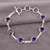 Violetinis iolito brangakmenis 925 prabos sidabro papuošalai brangakmenis rankų darbo apyrankė RB-14-2