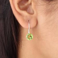 Peridot Gemstone 925 Sterling Silver Jewelry Handmade Drop/Dangle Earrings 0.92  EE-174-1
