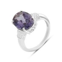 Sidabrinis žiedas su aleksandritu 8,205 ct, cirkoniais, gaminio svoris 5,01 g (2187578) 18 įvairiaspalvė spalva
