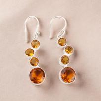 Citrine Gemstone Dangle Earrings 925 Sterling Silver Handmade Jewelry For Her EE-161-2