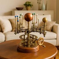Žalvarinis Orreris Saulės Sistemos Modelis Steampunk Mechaninis Planetariumo Ekranas Besisukantis Planetos Stalo Dekoras Rankų Darbo Kosminis Menas Biurui