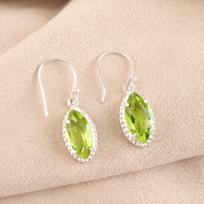 Natural Peridot Gemstone 925 Sterling Silver Jewelry Handmade Earrings 1.4  Gift EE-169-1