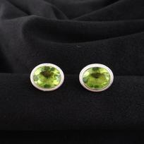 Peridoto brangakmenis 925 svarų sterlingų sidabras Dovanų papuošalai Rankų darbo auskarai vėrimui 0,5  EE-178-8