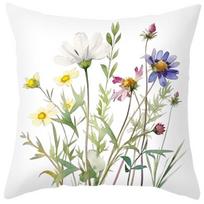 Pavasarinė nauja gėlių rašto persiko odos aksomo pagalvės užvalkalas augalų gėlių šviežios pagalvės komplektas dekoratyvinė pagalvė 45 * 45Cm (excluding pillow core)