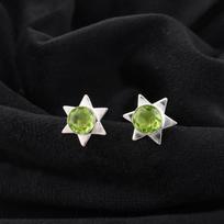 Natural Peridot Gemstone 925 Sterling Silver Jewelry Handmade Women Studs 0.44  EE-175-3
