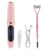 Electric Eyelash Curler Long-lasting Curling Perm Heating Eyelash Curling Brush Ironing Eyelash Comb Eyelash Styling Makeup Tool rožinė