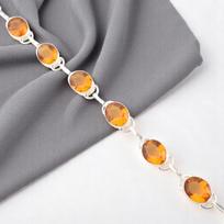 Citrine Gemstone 925 Sterling Silver Jewelry Handmade Bracelet 8  Gift For Women RB-10-11