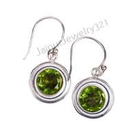 Natural Peridot Gemstone 925 Sterling Silver Jewelry Handcrafted Earrings 1.40  EE-4-3