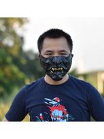 Funny Cosplay Game Ghost of Tsushima Half Face Samurai Warrior Jin Sakai Mask Japanese Demon Oni Halloween Party Costume Props Latex Material