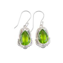 Natural Peridot Gemstone 925 Stamped Silver Trendy Jewelry Earrings For Wedding EE-41-5