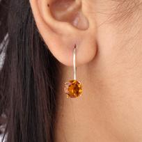 Citrine Gemstone 925 Sterling Silver Jewelry Handmade Drop/Dangle Earrings 0.92  EE-174-2
