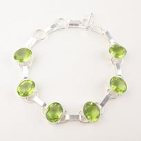 Peridot Gemstone 925 Sterling Silver Jewelry Bracelet 9  For Anniversary Gift RB-6-8