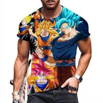 Vyriški marškinėliai, Oversize marškiniai su Vegeta ir Goku, Hip-hop drabužiai, Populiarus Harajuku stiliaus viršutinis drabužis, Madingi S