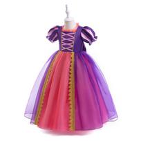 Children's Halloween Sophia Rapunzel Dress - Girls' Puff Sleeve Mesh Costume Gown 130 cm violetinė