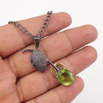 Rare Peridot Gemstone Pendant 925 Sterling Silver Handmade Jewelry Unique Gift PP-55-12