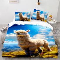 Mėlyno dangaus alpakos patalynės komplektas berniukams ir mergaitėms, antklodės užvalkalas su 1 pagalvės užvalkalu 75x50cm, paaugliams ir vaikams, visų sezonų 135x200cm