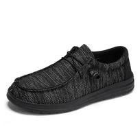 Platesnio dydžio 50 51 Vyriški drobės batai Laisvalaikio slip-on batai Alpargatas Hombre Mocasinas Mocassin Homme Lengvi, pralaidūs orui 39 juoda