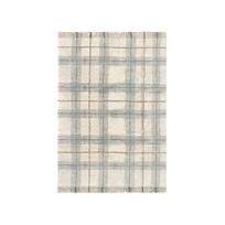 Skalbiamas/rankų darbo kreminės spalvos/šalavijo spalvos iš medvilnės kilimas 90x120 cm Tartan Blue Sage – Lorena Canals