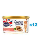 BUTCHER'S Classic Delicious Dinners konservai putėsiai su lašiša ir krevetėmis 85 g x 12