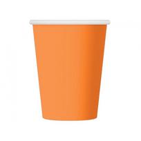 Puodeliai popieriniai, oranžinės spalvos (6 vnt./250 ml)